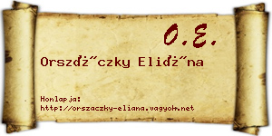 Orszáczky Eliána névjegykártya